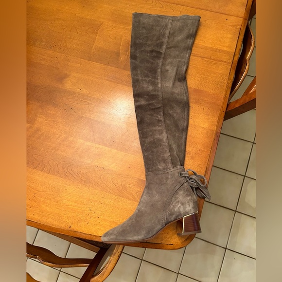 Tory Burch - Tan Suede Over-The-Knee Ankle-Tie Boot (Gigi) - Picture 10 of 12